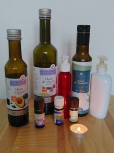huiles végétales et essentielles massage biologiques